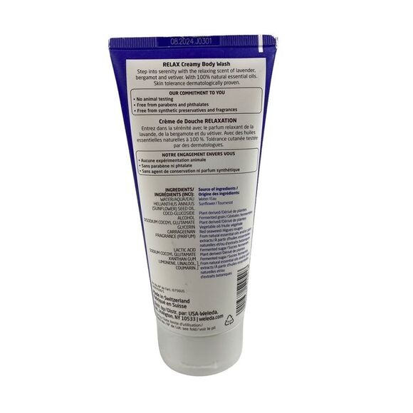 Weleda Aroma Essentials Relax Creamy Body Wash Paraben Free - Picture 2 of 2